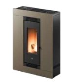 READY FOR DELIVERY - Cadel pellet stove series Luce Plus 9kW in Light Bronze Steel - Image 2