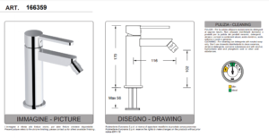 Miscelatore bidet Eurorama serie Irina - immagine 2