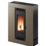 READY FOR DELIVERY - Cadel pellet stove series Luce Plus 9kW in Light Bronze Steel - Image 2