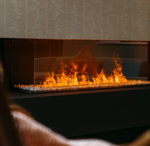 Camino elettrico ad acqua MaisonFire serie Elecharme Linear Angolare - immagine 4